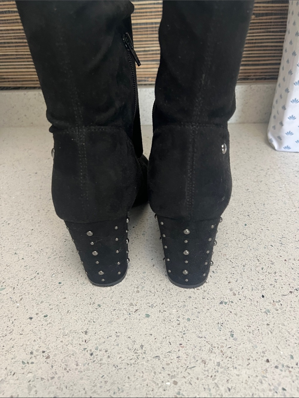 Simply Vera Vera Wang Black Studded Block Heel Boots